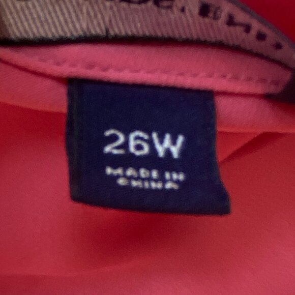 Lands' End Cowl Neck Blouse Sz 26W Rose Pink Chiffon Office Professional Tunic - Picture 12 of 14